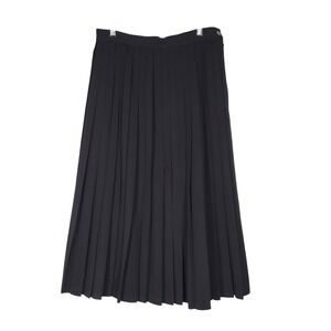 Black Pleated Midi Skirt